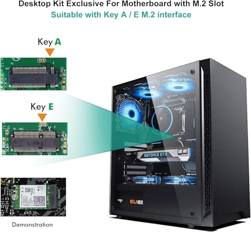 WiFi 6 Wireless Card AX210 NGW Bluetooth 5.3 Tri-Band 2.5G/5G 5400Mbps for Desktop PC Supports Windows 10/11 (64bit) M.2/ NGFF Includes Ipex Cable,... - Image 2