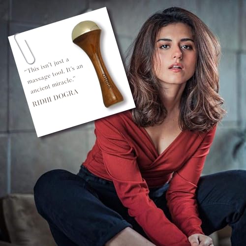 Image of Ohria Ayurveda Kansa Foot Massage Wand | Traditional Ayurvedic Foot Massager with Teakwood Handle & Kansa Cap for Deep Relaxation| Premium Kansya Wand| Soothes Tired Feet| For blood circulation & Stress Relief - 1 Piece