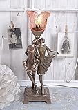Höhe ca. 48 cm Leuchte Art Deco Tänzerin Tischlampe Glasschirm Tischleuchte Vintage IS282 Palazzo Exklusiv