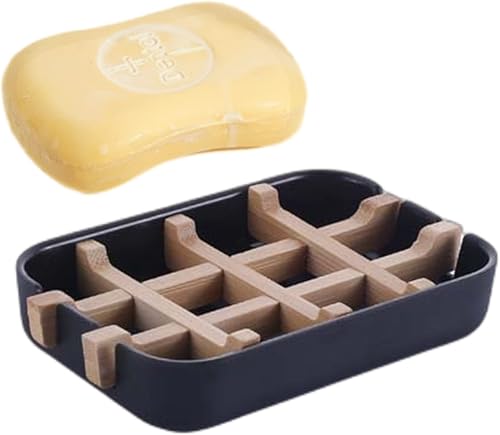 Jabonera de bambú, jabonera de barra autodrenante para ducha, baño, fregadero de cocina, ahorradores de jabón de madera ecológicos, soporte de jabón