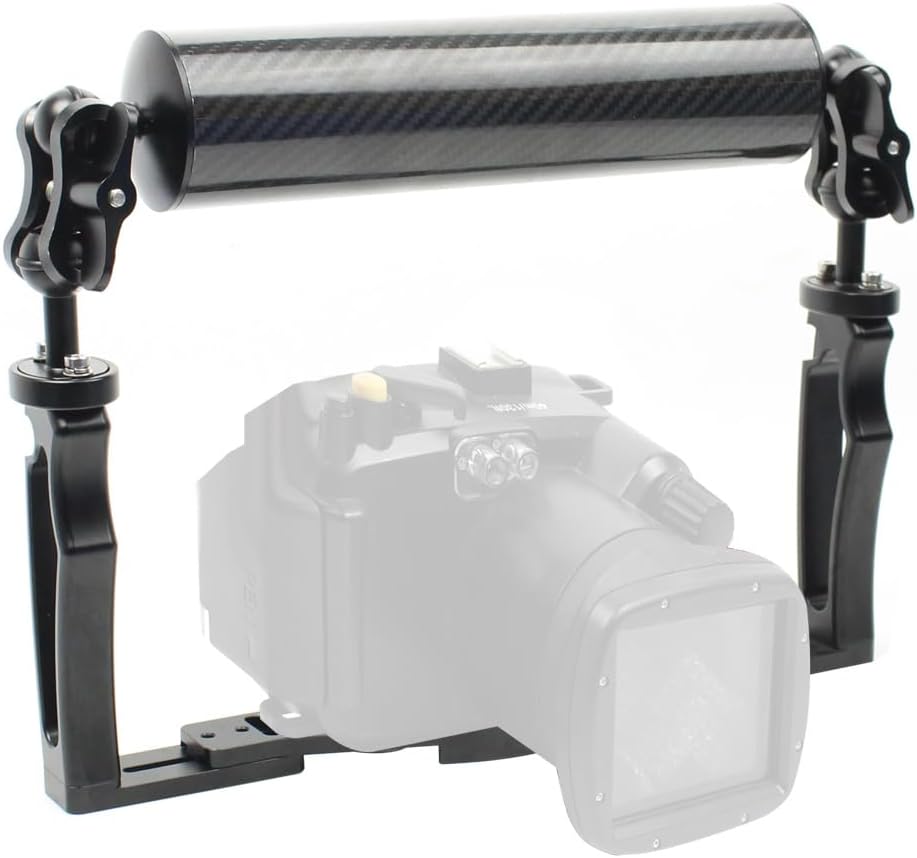 BGNing Aluminium Alloy Handheld Stabilizer Tray Bracket for Underwater Camera Housings (12" Floating Arm + Clamp)