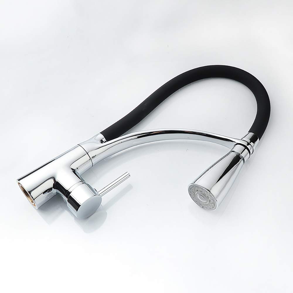 ANLIN - Grifo de cocina flexible con rotación de 360 grados, latón y LED, descoloración con temperatura