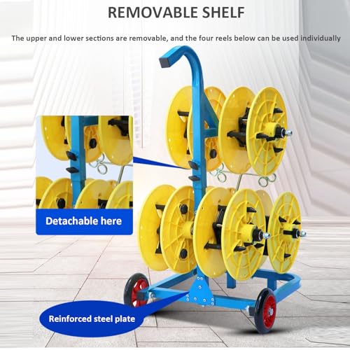 Bobina di filo elettrico con ruote, carrello dispenser per cavi con assi multipli, grande bobina spinner per tiratura industriale e al dettaglio