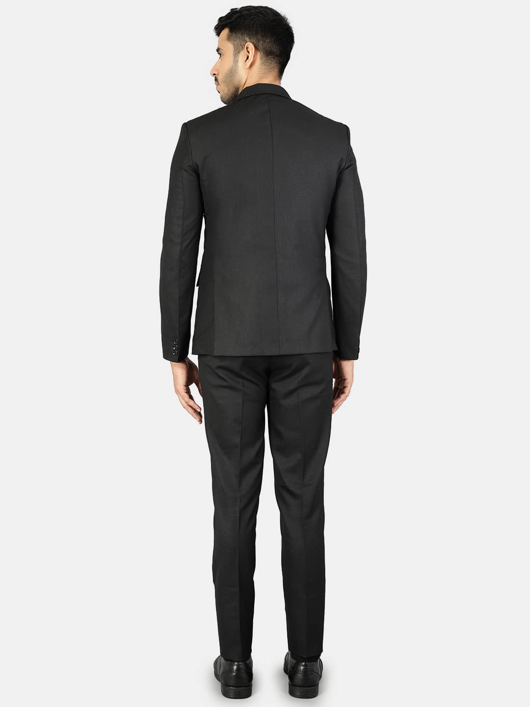 WINTAGE Mens Polyester Cotton Plain Black Three Piece Suit : 40/ M 1