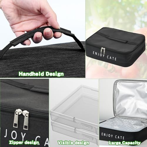 Image of 24 Slot Seed Storage Organizer Box with Insulated Bag with Dual Zipper Bag, Garden Seed Organize Sealed Bags and Label Stickers Saving Container Keeper Set for Garden Vegetable Flower Plants