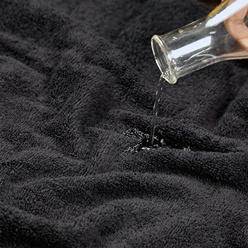 Trident Bath Towels For Bathroom 6 Piece Premium Turkish Like 100% Cotton 2 Bath Towel, 2 Hand Towel, 2 Washcloth Soft And Plush Absorbent, Quick Dry, Shower Towel For Spa, Gym, Travel - Black #TOP7