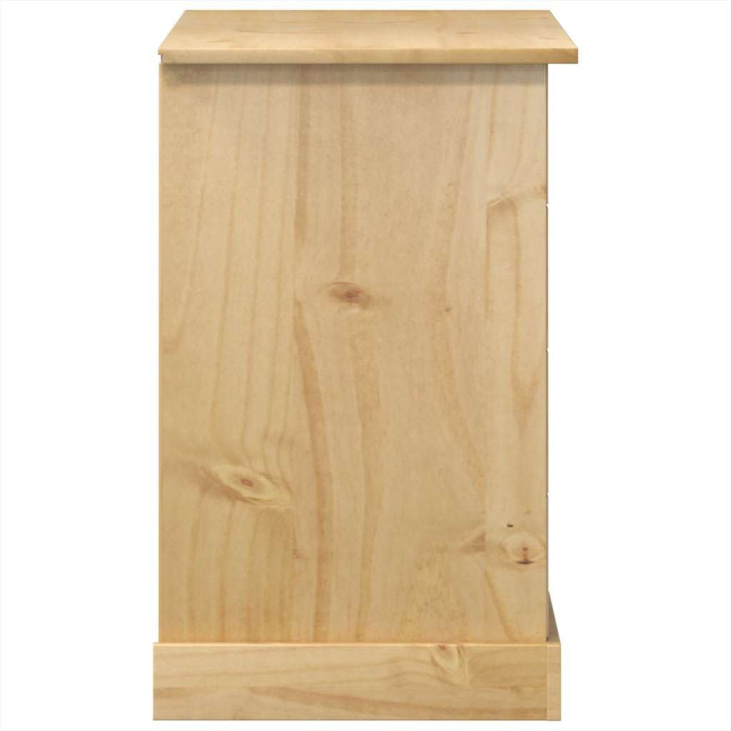 Toeletta Corona 104x47x75 cm in Legno Massello di Pino | Elegante tavolo da trucco per la camera da letto con quattro cassetti spaziosi e resistenti maniglie in metallo.