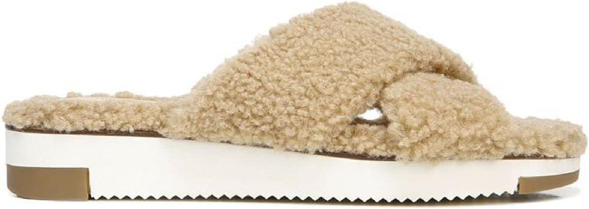 Sam Edelman Womens Alice Faux Fur Slippers Slide Sandals Tan 8 Medium (B,M)
