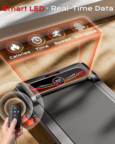 Image of Walking Pad, Treadmill with Incline, 10% Under Desk Treadmill, EAGLOG 2.5HP Portable Treadmills for Home Small Women, Running Machine with Remote Control, 330lbs Capacity