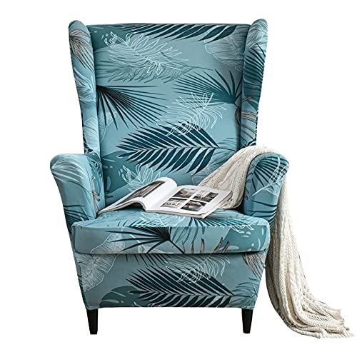 MINGPINHUIUS Wingback Chair Cover Sofa Slipcover - Stretch Polyester Wingback Armchair Covers Super Soft Furniture Protector Couch for Living Room Machine Washable/Skid Resistance