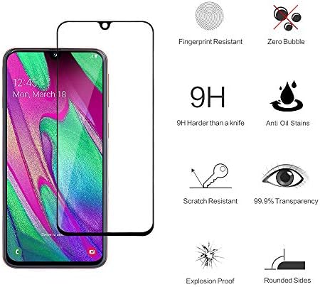 GiiYoon-3 PACK Screen Protector for Samsung Galaxy A40 Tempered Glass [HD Full Coverage] [Easy Installation] [Round Edge] [Scratch Resistant] [9H Hardness] [Bubble Free] Screen Cover Film
