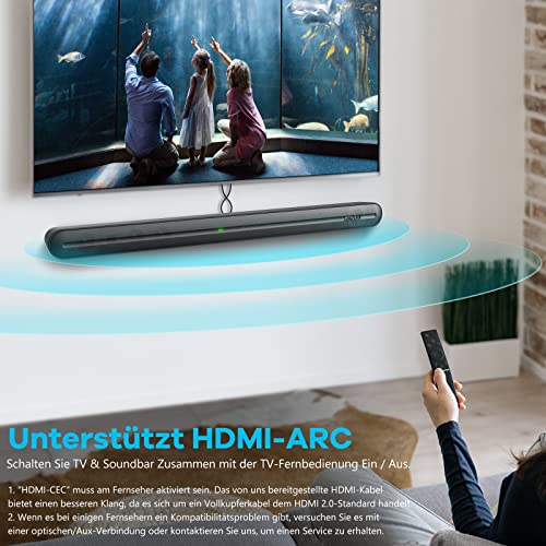 Heymell 150W Soundbar für TV Geräte Sehr klarer Sound ohne Rauschen – Bild 7