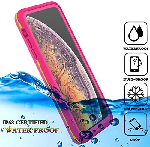 PINGTEKOR Waterproof iPhone Xs Max Case, Rugged Heavy Duty Wireless Charging Full Body Protective with Built-in Screen Protector Clear Case for iPhone Xs Max Case-Retail Packaging (Pink)