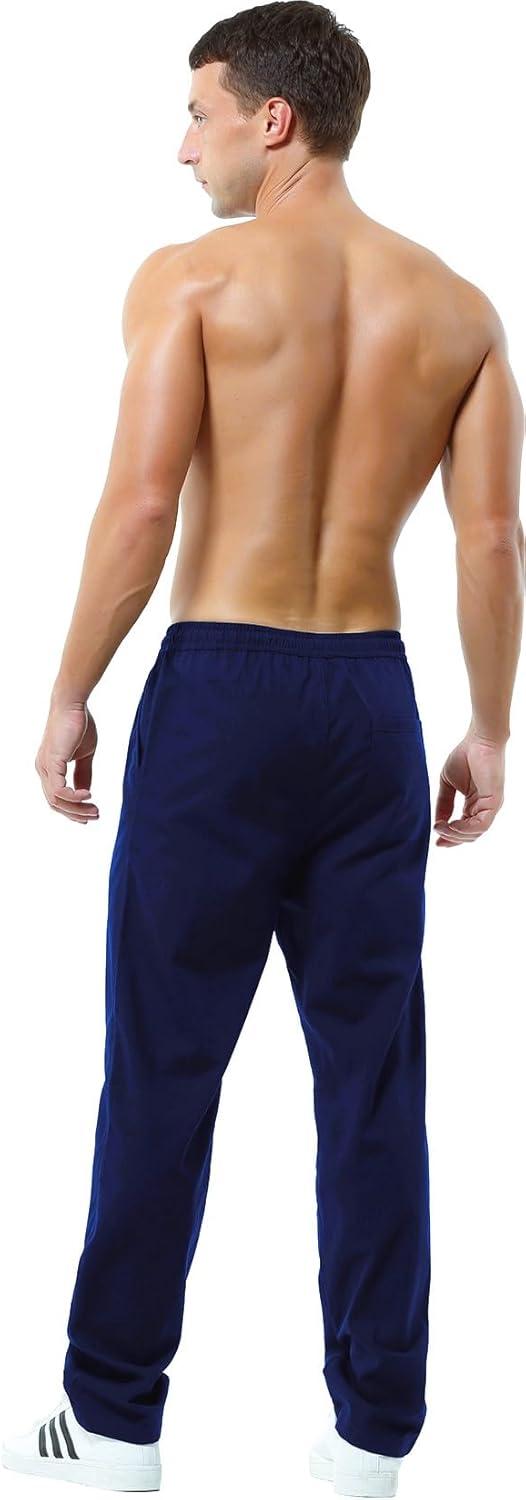 HOEREV Men Casual Strandhosen Leinen Hose - Image 8