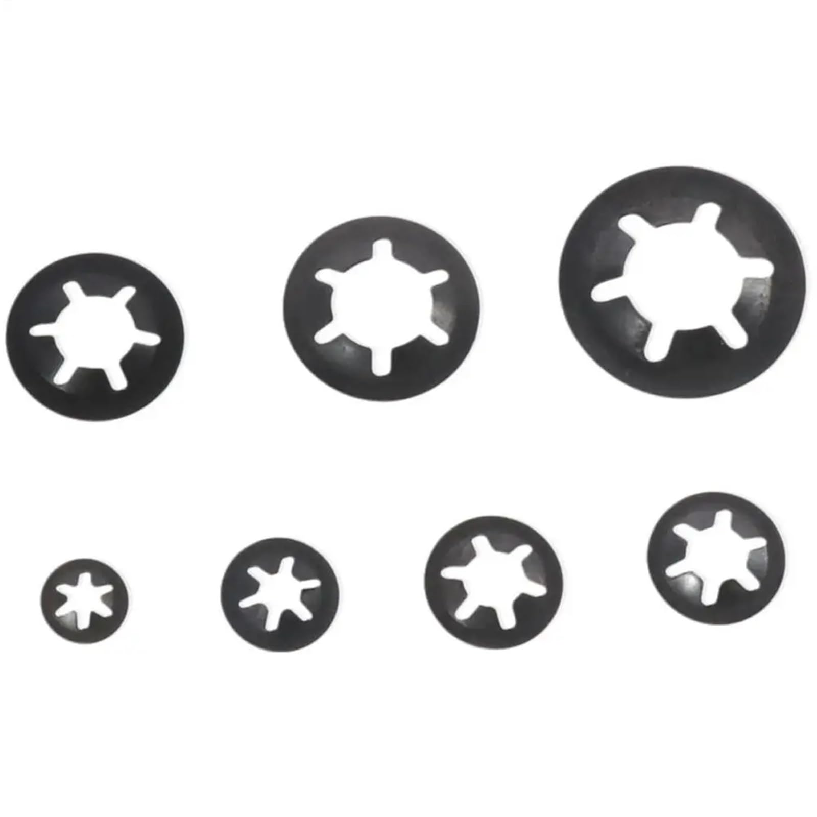 340 pezzi M3/M4/M5/M6/M8/M10/M12 Rondelle di sicurezza dentate 65Mn interne in acciaio nero 7 misure