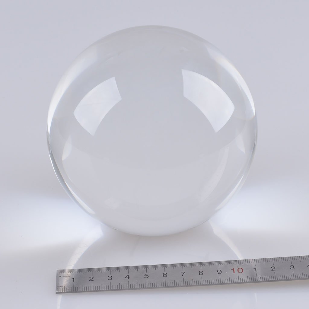 LONGWIN Bola de adivinación de cristal grande de 120 mm con soporte de madera