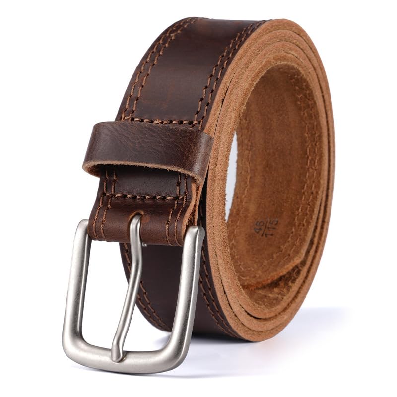 Men's first-layer cowhide pin buckle belt, genuine leather belt, business leisure retro belt, men's comfortable