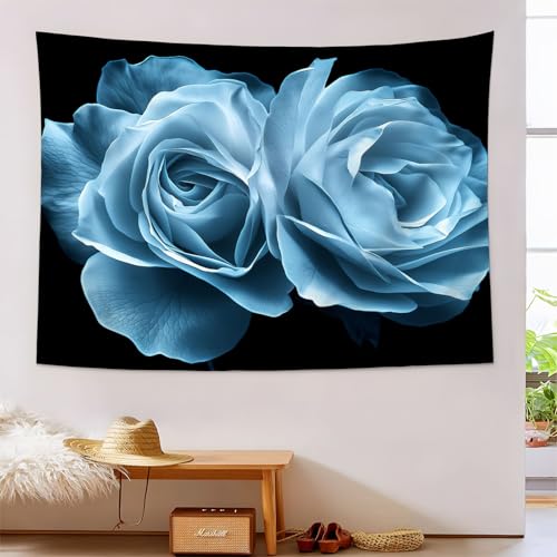 Tapices de rosa elegante en azul oscuro: transforma tu pared con estilo psicodélico