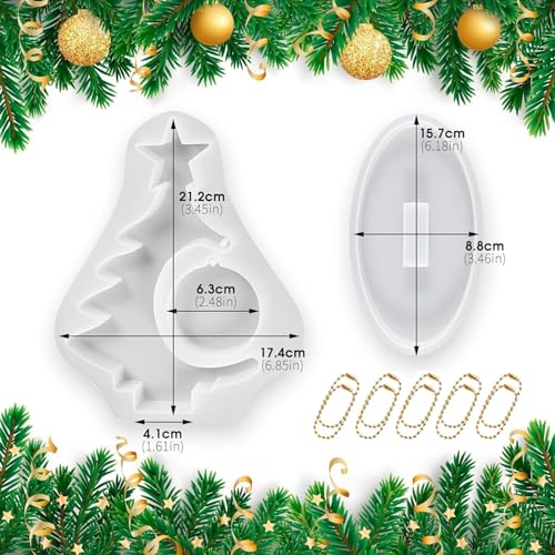 Bymivofun Christmas Tree Photo Frame Silicone Mould, Large 3D Christmas Tree Resin Moulds - Image 2
