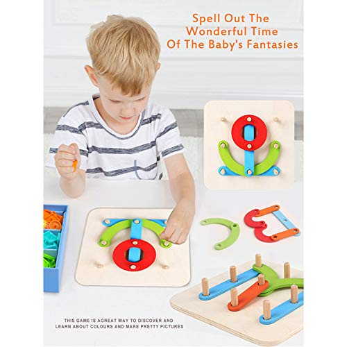 Mallalah Jeu Activité de Construction Lettre en Bois Montessori Préscolaire Jouet éducatif Couleurs Puzzle Blocs Empilables pour Enfants Cadeau