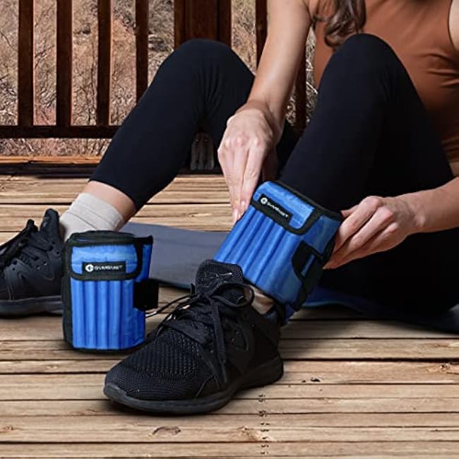 Gymenist Pair Of Ankle Weights Can Be Adjusted Up To 2 LB Each SET OF 2 x Weight Wraps (Total 4-LB)
