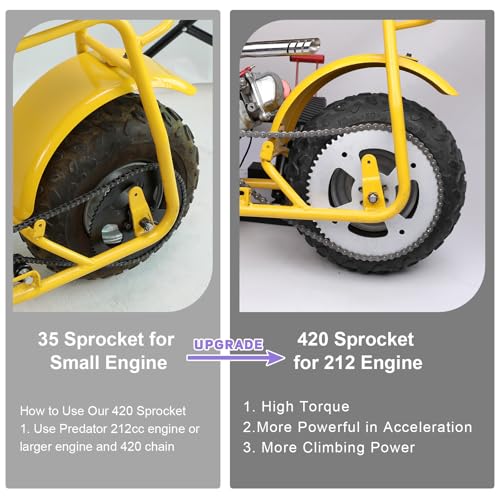 Image of High Torque 420 Sprocket 60 Tooth 37mm Bore Replacement for Mini Bike Coleman CT100U CC100X Baja Doodle Bug DB30 Motovox MBX10 MBX11 RB100 B100 Monster Mega Moto MMB80 105cc Accessories Parts