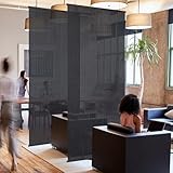 DECOLAB Hanging Room Divider, Sheer Fabric Ceiling Suspended Screen Panels for Office, Studio Apartment, Home, Space Saving, Trimmable Length, 36' W x 96' L, Pack of 2, Drizzle