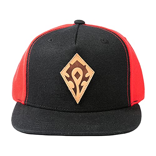 Jinx World Of Warcraft Horde Leather Emblem Baseball Snap Back Hat, Black/Red, Adult Size #TOP1