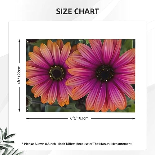 Drapeau marguerite rose 1,2x1,8m en polyester résistant aux UV avec œillets - 3