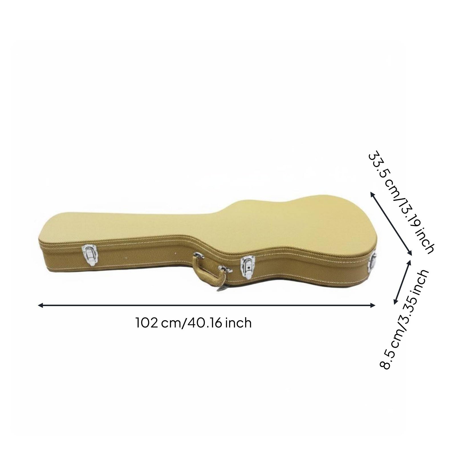 Custodia per Chitarra Elettrica Rigida Custodia Valigia Astuccio Scatola da Trasporto con Interno Personalizzato Che Mantiene Ferma La Chitarra in PU, Array, Giallo