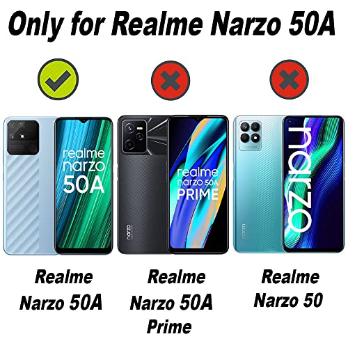Image of TheGiftKart Translucent Hybrid Back Case Cover for Realme Narzo 50A | Smoked Matte Back | 360 Degree Protection | Protective Hard Back Case Cover for Realme Narzo 50A (PC & TPU | Black Bumper)