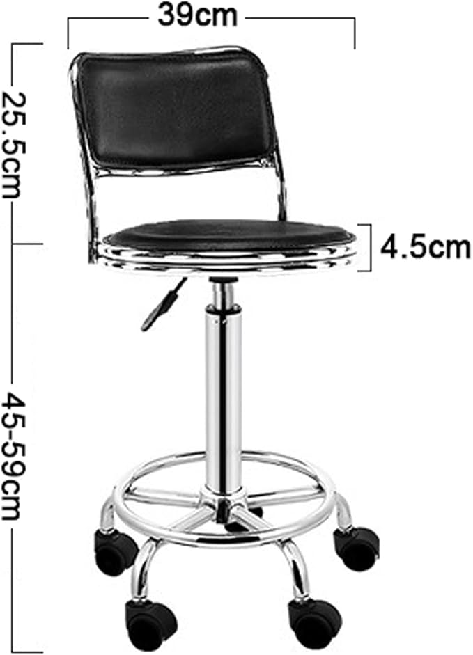 Silla giratoria con respaldo y reposapiés azul PU miniatura 2