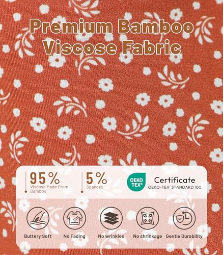 Image of NACHILA Bamboo Viscose Pajamas for Women Lace V Neck Capri Pants Pjs Set