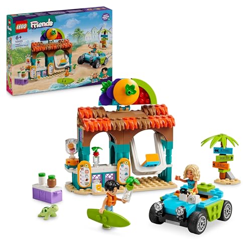 LEGO Friends Le Bar à Smoothies de la Plage - Jouet sur Le Thème de la Nourriture - Cadeau de Jeu de Rôle pour Les Enfants dès 6 Ans - avec 2 Mini-poupées, Une Tortue et des Accessoires 42625
