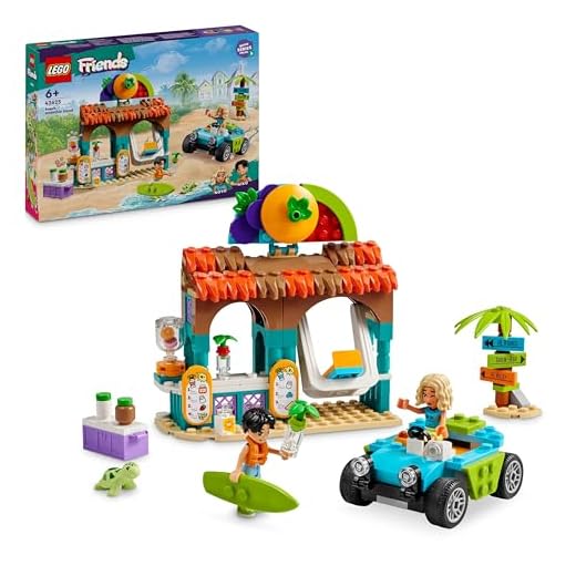 LEGO Friends Beach Smoothie Stand, Kids’ Pretend Play Food Set, Gift Idea for Girls and Boys Aged 6 and over, with 2 Mini-Dolls, a Turtle Figure and Accessories 42625