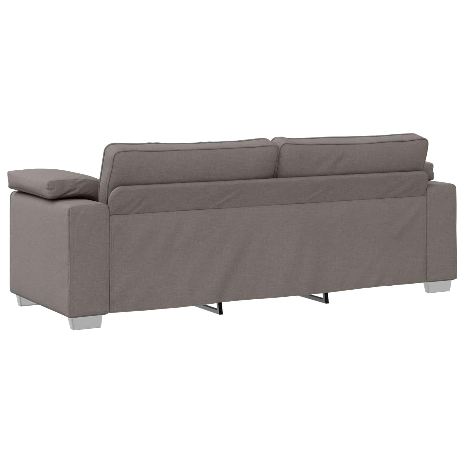 3-częściowy zestaw sof, taupe, 219 x 80 x 82 cm, z mieszanki lnu, fotel relaksacyjny, stolik kawowy, nowoczesny salon, sofa