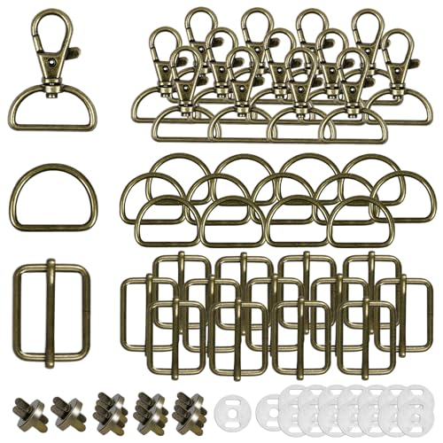Mousqueton sac a Main 50pcs Mercerie couture accessoire,Sangle couture Boucles sac à dos, Mousqueton Pivotant Couture,Anneau sac a main, Attache sac,Pivotant Snap Crochets avec Aimant （Bronze 25MM）
