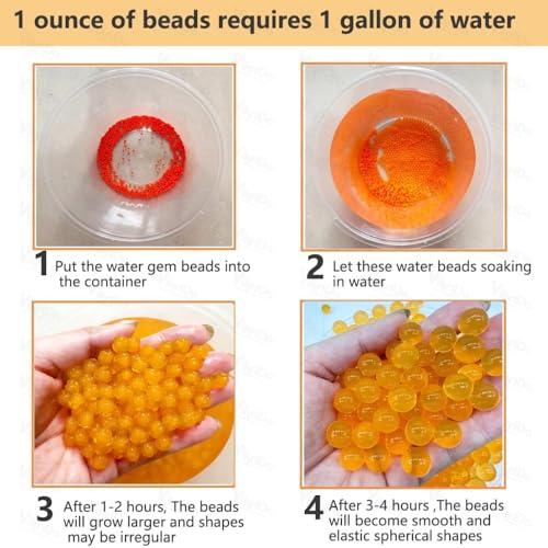 Image of VikriDA 20,000 Gel Blaster Refill Ammo (Pack of 2) | 7-8mm Non-Toxic Orange Water Beads for Gel Guns - Safe for Adults 15+