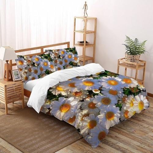 Linge de lit chrysanthème blanc pour une chambre parentale zen - 3