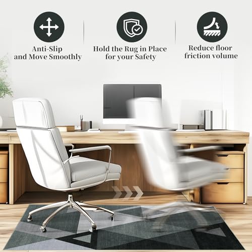 Office Chair Mat for Hardwood Floor & Tile Floor, 36"X 48" Heavy Duty Desk Chair Mat for Hard Floors, Under Desk Rug for Rolling Computer Chair,Anti Slip,Low Pile Carpet Protector-Triangle by Lreedy - Image 5