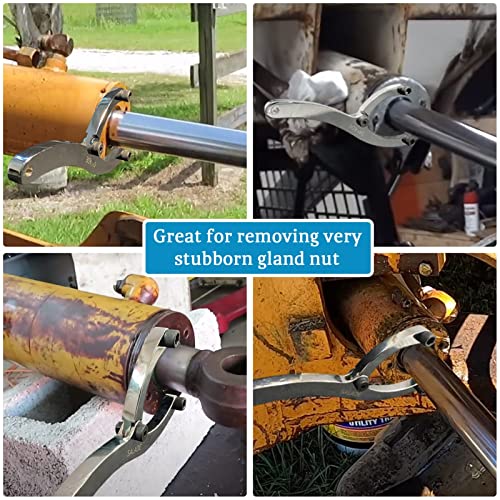 Salade 10-Inch Heavy Gland Nut Wrench with Handle, Adjustable Spanner Wrench for Removing Hydraulic Cylinder Glands Under 7 Inches, Includes 5/32", 1/4", 5/16", and 3/8" Pins, Gloves, and Towel - Image 5