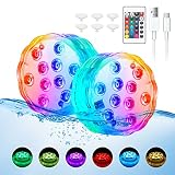 Submersible Led Lights,2023 Upgraded Rechargeable Pool Lights with Remote Waterproof,16 Changeable C