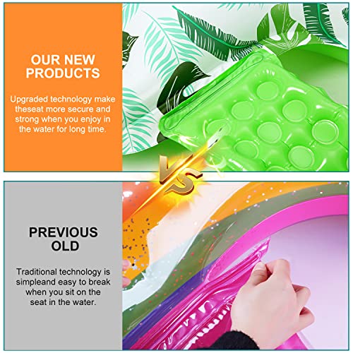 2 Pack Pool Float Chair Inflatable Adults Lounge Floaties Lounge Toys Cup Holder Summer Swimming Ring Lifetime Replacement #TOP6