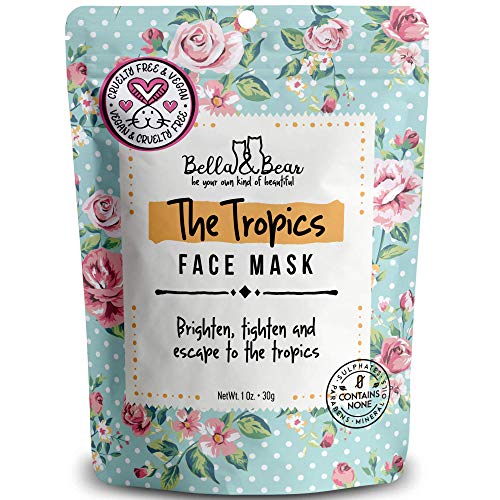 Bella and Bear – The Tropics Travel Size Face Mask – Brighten – Tighten – Tone – Pore Minimizer – Cruelty Free – Vegan