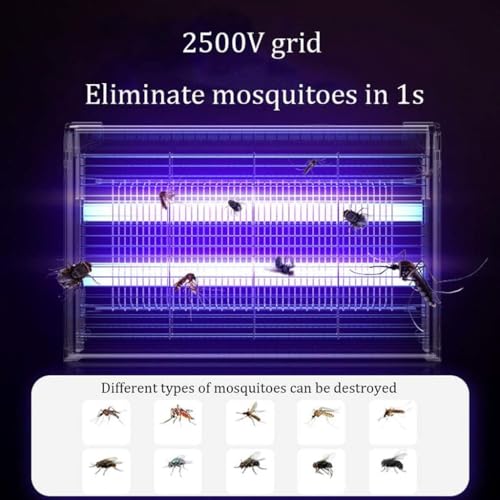 Image of Electric Mosquito Killer Lamp, Indoor UV Insect Killer Machine with Dual UV Tubes, High Power Bug Zapper, Fly & Mosquito Trap for Home, Bedroom, Kitchen, Office (Silver-Black)
