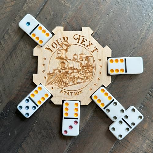Prnnt Mexican Train Hub Dominoes Domino Games Birthday Gift Wedding Gift Personalized Games Custom Dominoes Game Custom Gift Family Name