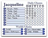 Daily Weekly Chore Chart for Kids use Dry Erase Markers Customize color and name