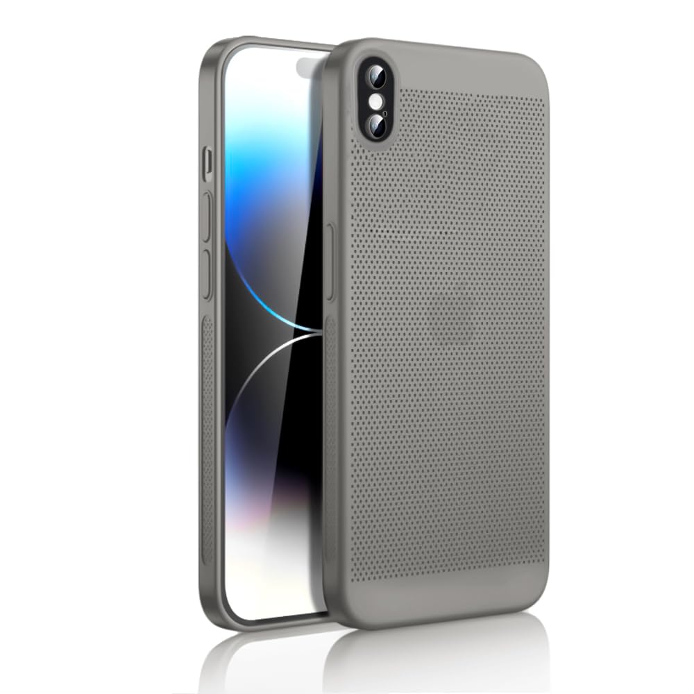 Dl3 Mobilak Case For iPhone XS Max Heat Dissipation Case with Built-in Camera Lens Protector Slim Fit Breathable Cooling Anti-Fingerprint Hard PC Back Shockproof Cover
