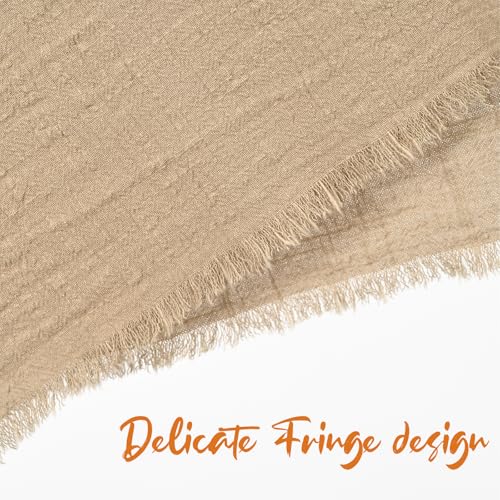 Pesonlook 60 Pcs Caramel Cotton Cloth Napkins with Fringe,16x16 Inch by Pesonlook - Used condition - Image 4