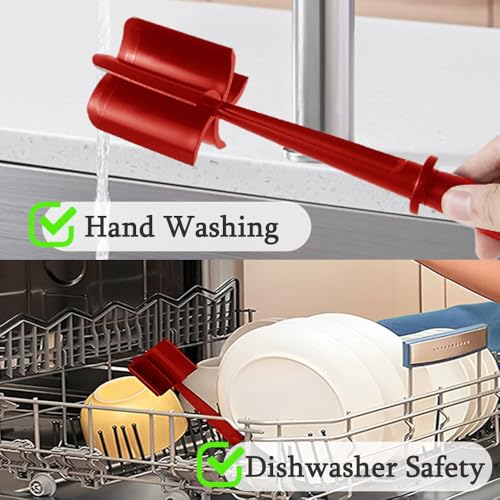 Mince Meat Masher Non-Stick Handheld Masher Multifunctional Heat Resistant Mix Hamburger Chopper Cookware for Home Kitchen Hamburger Meat, Beef, Vegetable, Fruit (Red) - Image 5